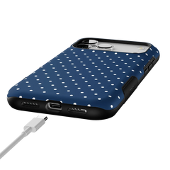 On the Dot | Navy Polka Dot Case