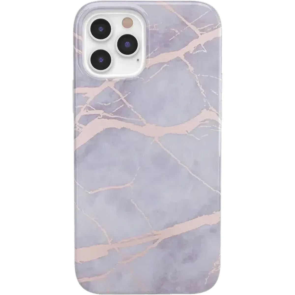 Touch of Lavender | Lavender Gray & Rose Gold Marble Case